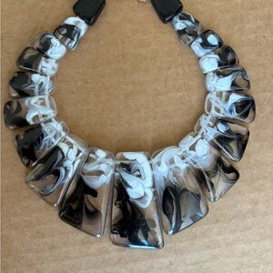 NWO- Elegant Black / White Statement Necklace / Earring set.